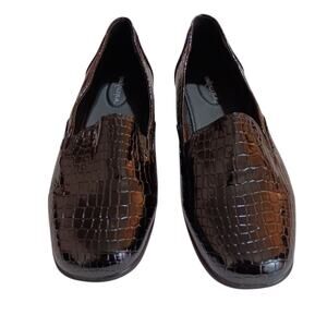 NEW COMFORTVIEW Shoes Flats (Read) 12W Leisa Black Croc Print Walking Work Event